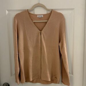 Calvin Klein Women's V-Neck Baby Pink Sweater